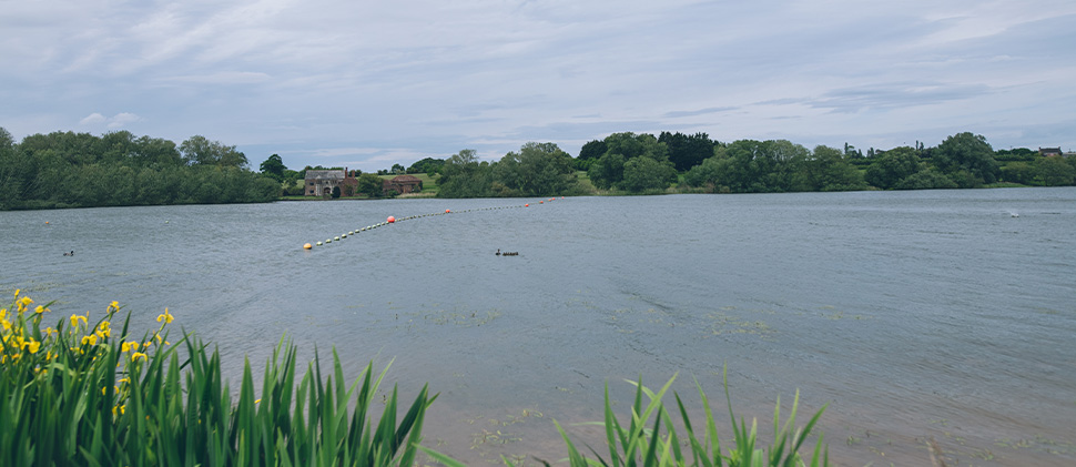 An image of the water in the Durleigh reservoir